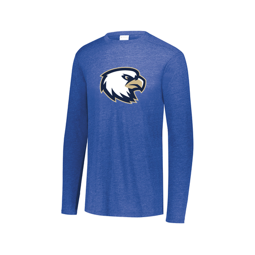 [FTLCUBRY-AXS-LOGO1] Decker Men's Tri-Blend T-Shirt - Long Sleeve (Adult XS, Royal, Logo 1)