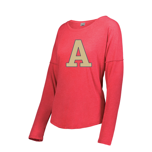 [FTLCUBRD-FAXS-LOGO2] Decker Women's Tri-Blend T-Shirt - Long Sleeve (Female Adult XS, Red, Logo 2)