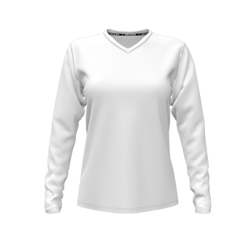 [CUS-DFW-TEES-PER-VNK-LSL-WHT-FYXS] Decker Performance T-Shirt (Female Youth XS, White, V Neck, None, Long Sleeve)