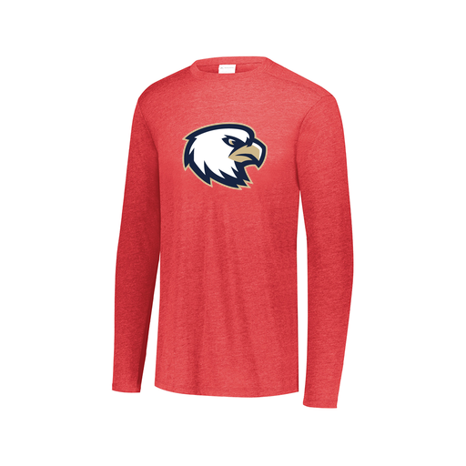 [FTLCUBRD-AXS-LOGO1] Decker Men's Tri-Blend T-Shirt - Long Sleeve (Adult XS, Red, Logo 1)