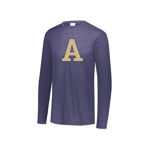 [FTLCUBNV-YS-LOGO2] Decker Youth Tri-Blend T-Shirt - Long Sleeve (Youth S, Navy, Logo 2)