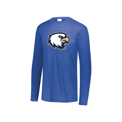 [FTLCUBRY-YS-LOGO1] Decker Youth Tri-Blend T-Shirt - Long Sleeve (Youth S, Royal, Logo 1)